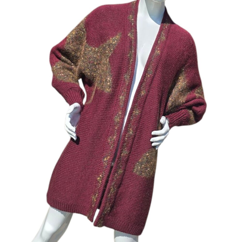 LESLIE FAY Vintage Dolman Bohemian Caridgan sz M